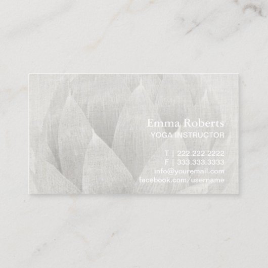 ヨガ&瞑想先生エレガントロータスフローラ 名刺 (裏面)