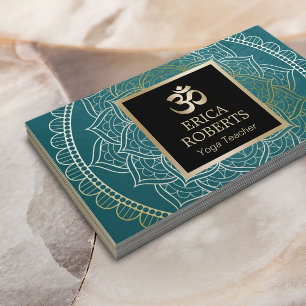 ヨガ&瞑想先生ヴィンテージマンダラティール（緑がかった色） 名刺