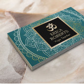 ヨガ&瞑想先生ヴィンテージマンダラティール（緑がかった色） 名刺