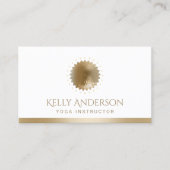 ヨガ&瞑想金ゴールドモダンロータスロゴ 名刺 (正面)