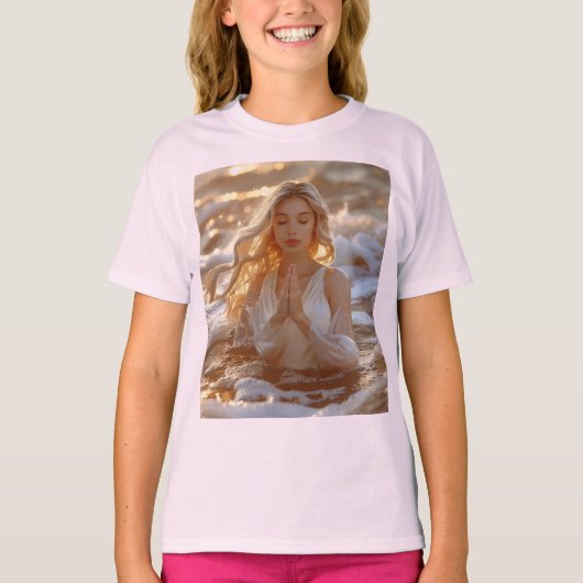 ヨガ - 瞑想 - 今を生きる - ウェルネス Tシャツ (正面)