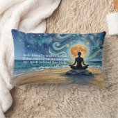 ヨガ 瞑想 星空 月 海 引用 ランバークッション (ブランケット)