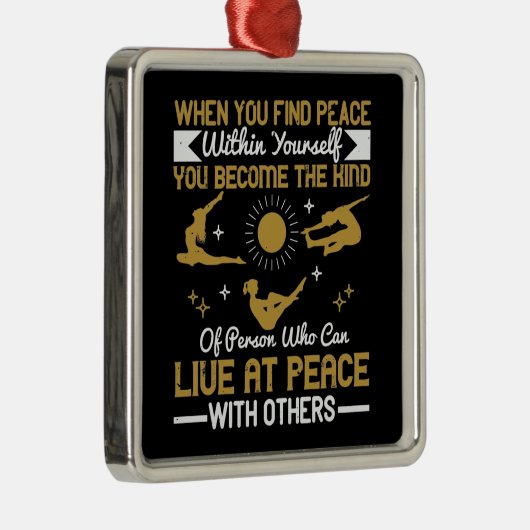 ヨガ – 自分の中に平和を見いだす時 メタルオーナメント (右)