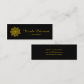 ヨガ-金ゴールドのレース スキニー名刺 (正面/裏面)