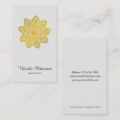 ヨガ-金ゴールドのレース 名刺 (正面/裏面)