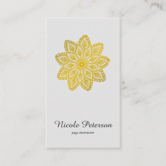 ヨガ-金ゴールドのレース 名刺 (正面)