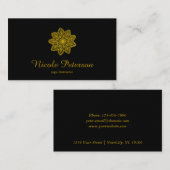 ヨガ-金ゴールドのレース 名刺 (正面/裏面)