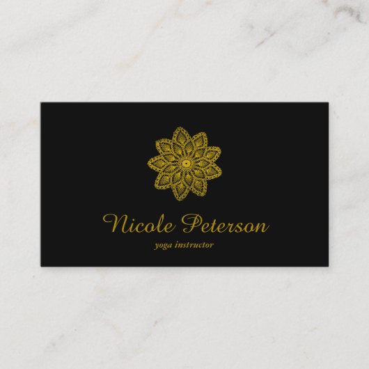 ヨガ-金ゴールドのレース 名刺 (正面)