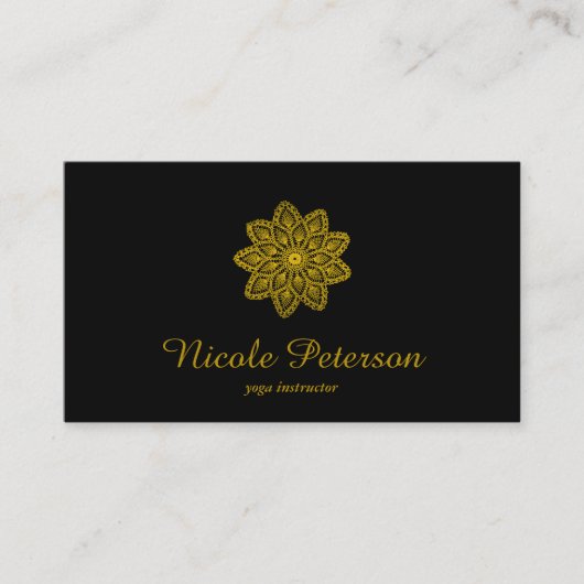 ヨガ-金ゴールドのレース 名刺 (正面)