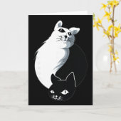 ヨガ・陰陽・猫 カード (黄色い花)