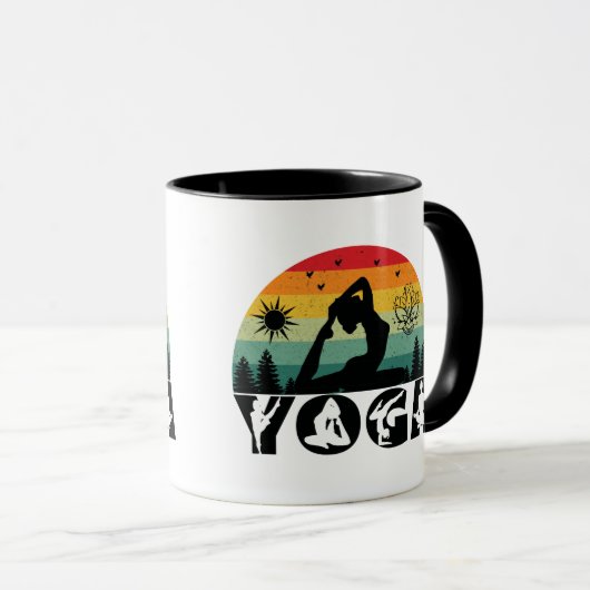 ヨガ – Peace, Love & Light マグカップ (正面右)