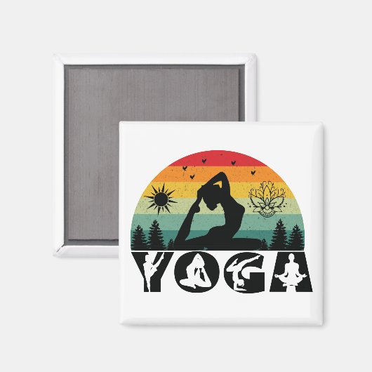 ヨガ – Peace, Love & Light マグネット (正面/裏面)