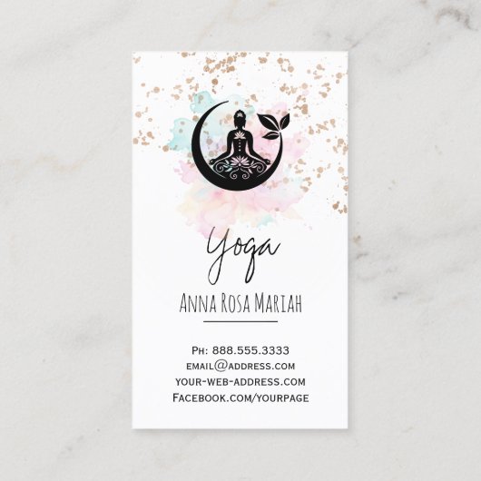 *~*ヨガQR AP33レインボーロータススピリチュアル 名刺 (裏面)