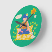 ヨギガール ラウンド壁時計 (傾斜)