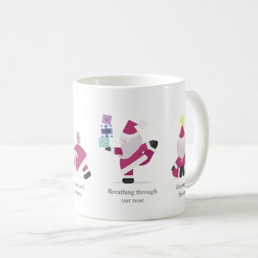  ヨギサンタヨガおもしろいプンクリスマスホリデーカード コーヒーマグカップ (正面右)
