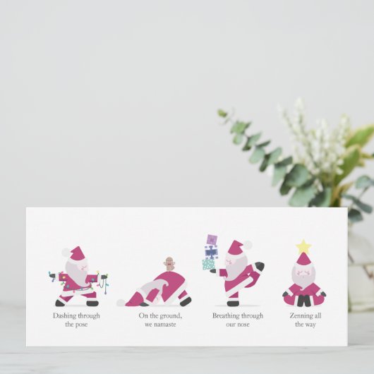 ヨギサンタヨガおもしろいプンクリスマスホリデーカード シーズンカード (スタンド正面)