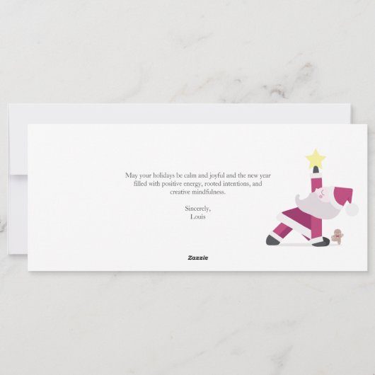 ヨギサンタヨガおもしろいプンクリスマスホリデーカード シーズンカード (裏面)