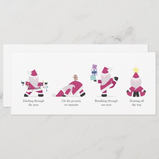 ヨギサンタヨガおもしろいプンクリスマスホリデーカード シーズンカード (正面/裏面)