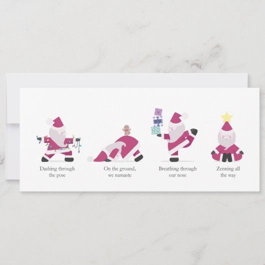 ヨギサンタヨガおもしろいプンクリスマスホリデーカード シーズンカード (正面)