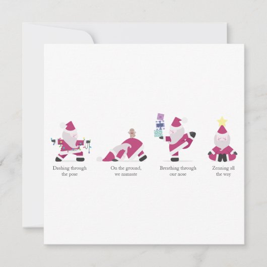 ヨギサンタヨガおもしろいプンクリスマスホリデーカード シーズンカード (正面)