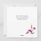 ヨギサンタヨガおもしろいプンクリスマスホリデーカード シーズンカード (裏面)