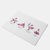  ヨギサンタヨガおもしろいプンクリスマスホリデーカード ドアマット (アングル)