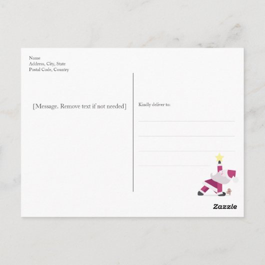 ヨギサンタヨガおもしろいプンクリスマスホリデー ポストカード (裏面)