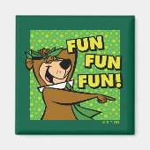 ヨギベアおもしろいおもしろいおもしろい マグネット (正面)