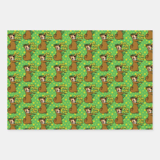 ヨギベアおもしろいおもしろいおもしろい ラッピングペーパーシート (正面2)