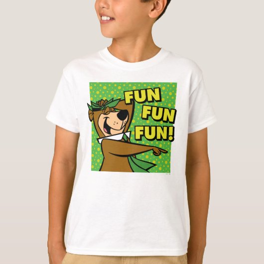 ヨギベアおもしろいおもしろいおもしろい Tシャツ (正面)
