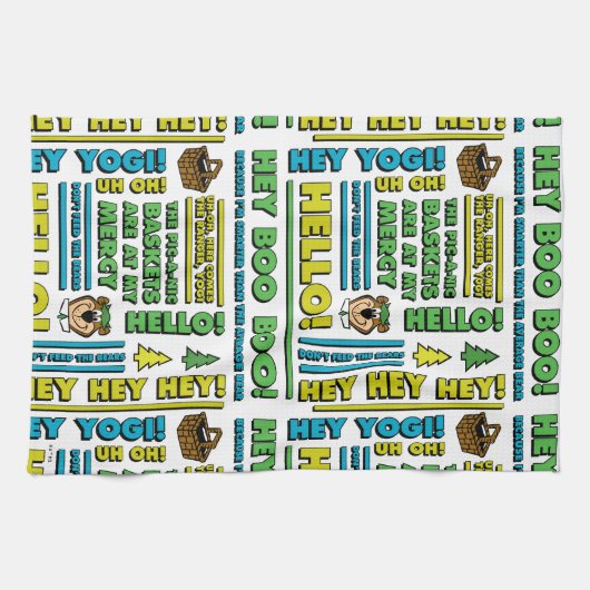 ヨギベアのピクニック引用文&おもしろいフレーズのパターン キッチンタオル (横)