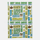 ヨギベアのピクニック引用文&おもしろいフレーズのパターン キッチンタオル (縦)