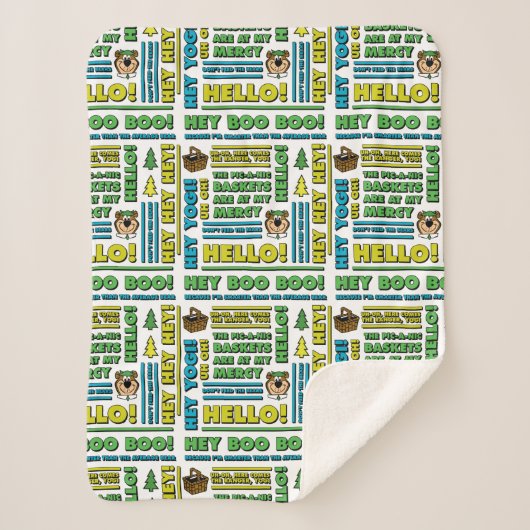 ヨギベアのピクニック引用文&おもしろいフレーズのパターン シェルパブランケット (正面)