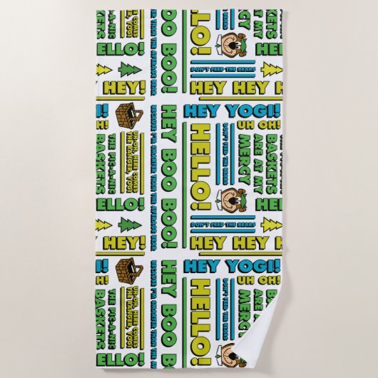 ヨギベアのピクニック引用文&おもしろいフレーズのパターン ビーチタオル (正面)