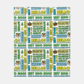 ヨギベアのピクニック引用文&おもしろいフレーズのパターン フリースブランケット (正面)