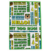 ヨギベアのピクニック引用文&おもしろいフレーズのパターン ミディアムペーパーバッグ (正面)