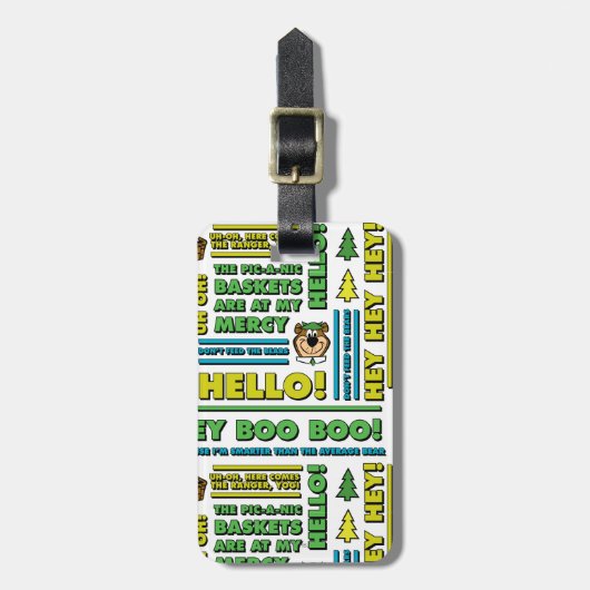 ヨギベアのピクニック引用文&おもしろいフレーズのパターン ラゲッジタグ (正面縦)