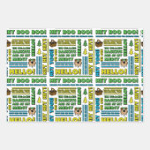 ヨギベアのピクニック引用文&おもしろいフレーズのパターン ラッピングペーパーシート (正面)