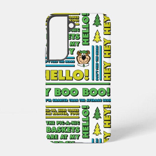 ヨギベアのピクニック引用文&おもしろいフレーズのパターン SAMSUNG GALAXYケース (裏面)