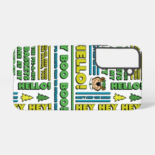 ヨギベアのピクニック引用文&おもしろいフレーズのパターン SAMSUNG GALAXYケース (裏面横)