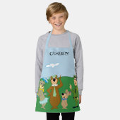 ヨギベアアンドフレンズクラシックポーズ エプロン (着用した状態)