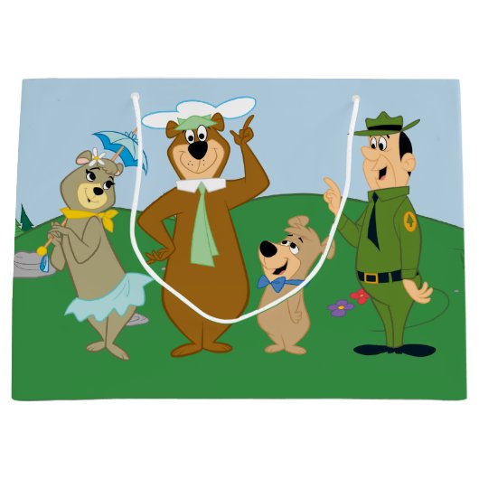 ヨギベアアンドフレンズクラシックポーズ ラージペーパーバッグ (正面)