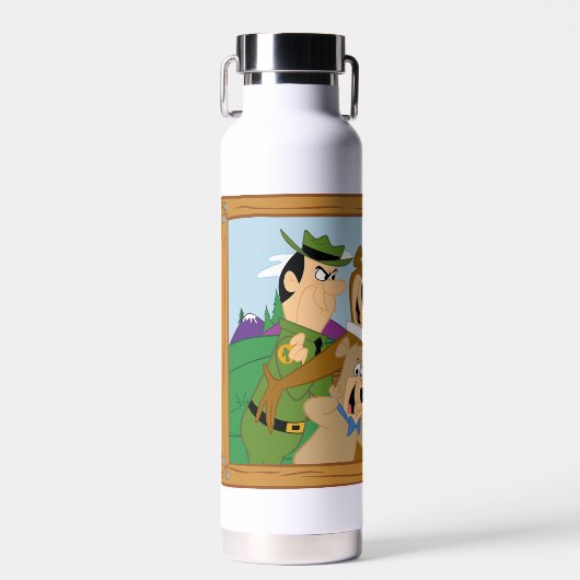 ヨギベアアンドフレンズフレームフォレスト写真 ウォーターボトル (正面)