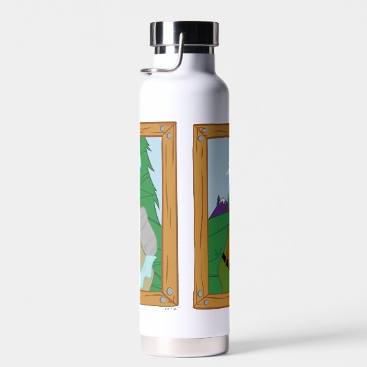 ヨギベアアンドフレンズフレームフォレスト写真 ウォーターボトル (右面)