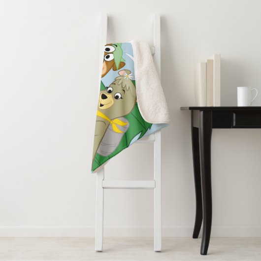 ヨギベアアンドフレンズフレームフォレスト写真 シェルパブランケット (インサイチュ)