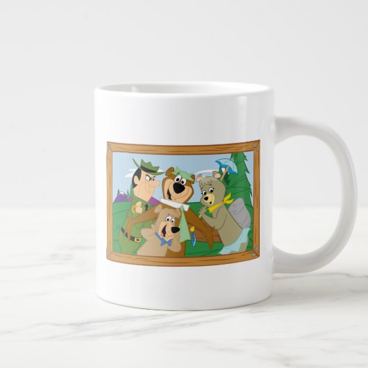 ヨギベアアンドフレンズフレームフォレスト写真 ジャンボコーヒーマグカップ (右)