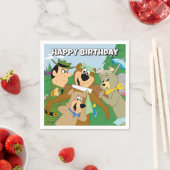 ヨギベアアンドフレンズフレームフォレスト写真 スタンダードカクテルナプキン (インサイチュ)