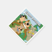 ヨギベアアンドフレンズフレームフォレスト写真 スタンダードカクテルナプキン (角)