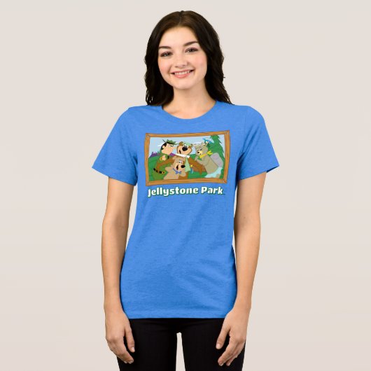 ヨギベアアンドフレンズフレームフォレスト写真 トライブレンドＴシャツ (正面全面)