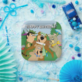 ヨギベアアンドフレンズフレームフォレスト写真 ペーパープレート (パーティー)